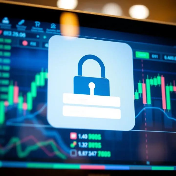 Secure login interface of a binary options trading platform showing username and password fields