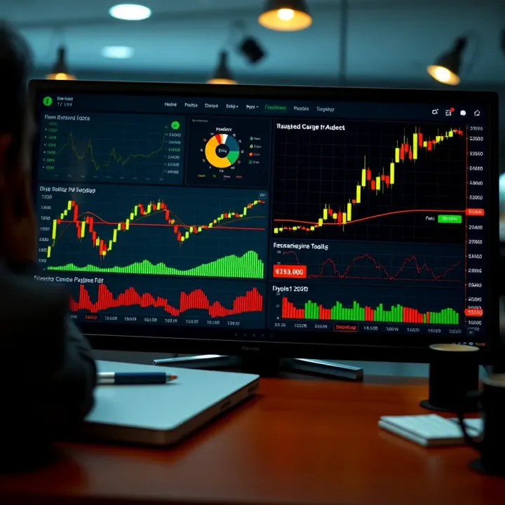 Dashboard displaying risk management tools and indicators for binary options