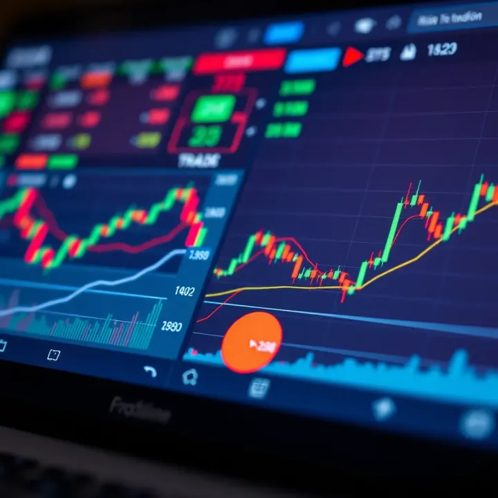 Financial Charts Highlighting Risk Factors in Binary Trading Illustration of financial charts and risk indicators relevant to binary trading in Kenya