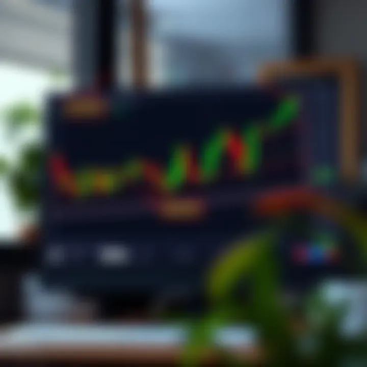 Open trading chart on computer screen highlighting bullish and bearish formations with annotations