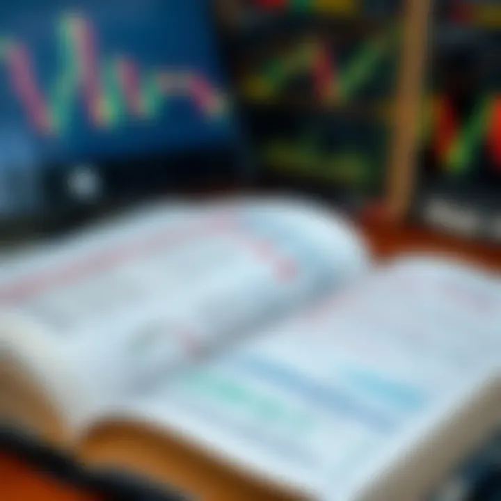 Open book displaying forex trading charts and strategy notes