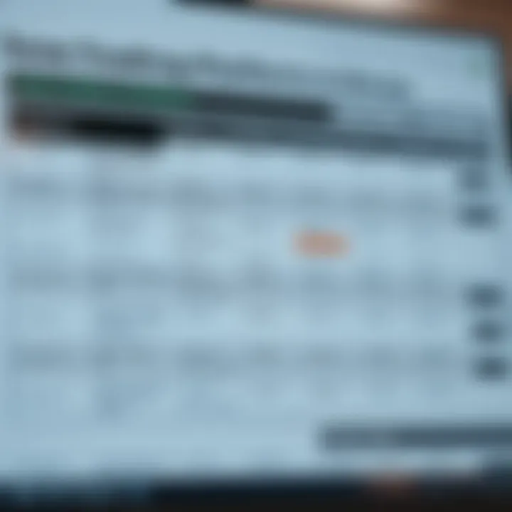 Comparison chart of forex trading platforms with features, fees, and regulation details