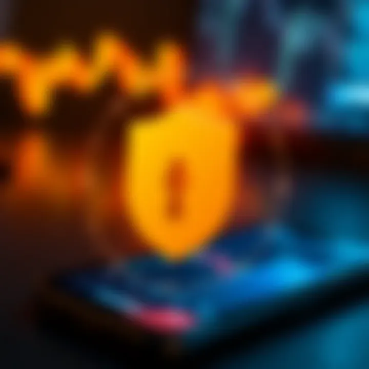 Illustration of a secure shield symbol overlaying a smartphone depicting secure and compliant forex trading