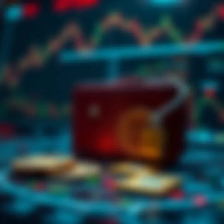 Secure digital wallet with blockchain icons representing cryptocurrency security