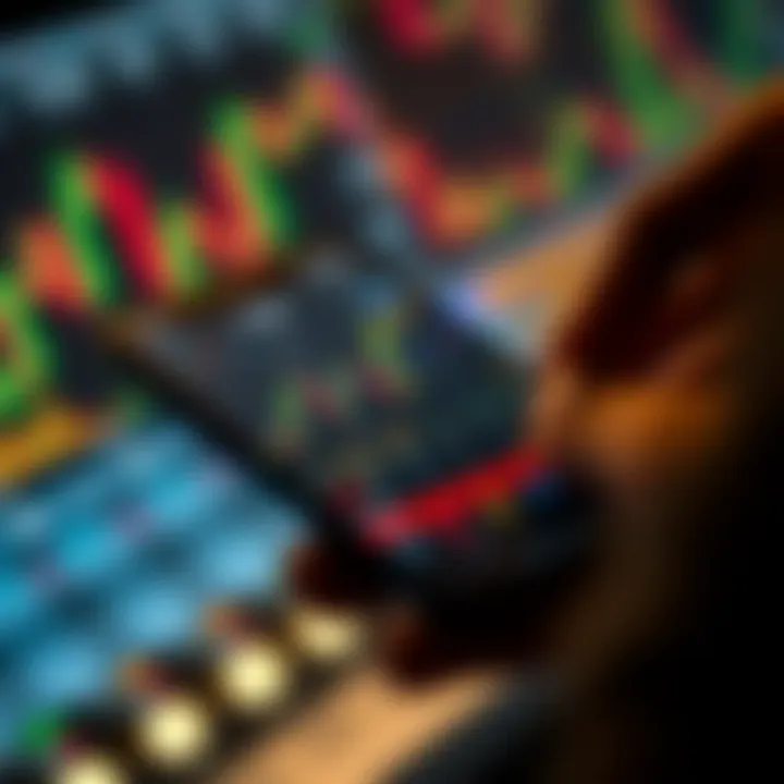 Forex Trading App Interface with Currency Charts for Kenyan Traders Mobile device displaying a forex trading app interface with charts and currency pairs