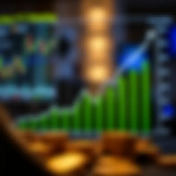 Graph showing upward and downward trends in binary trading with Kenyan currency symbols