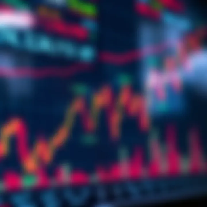 Graph showing currency exchange rates with upward and downward trends