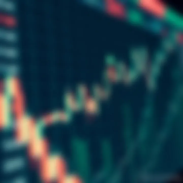 Graph showing currency exchange rates with upward trends and financial symbols