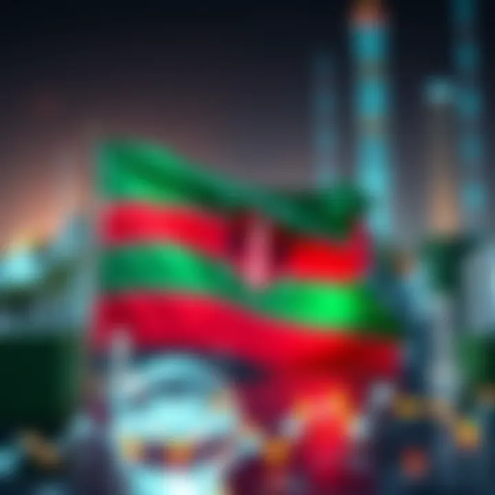 Illustration of a Kenyan flag alongside digital financial icons representing forex trading and regulation