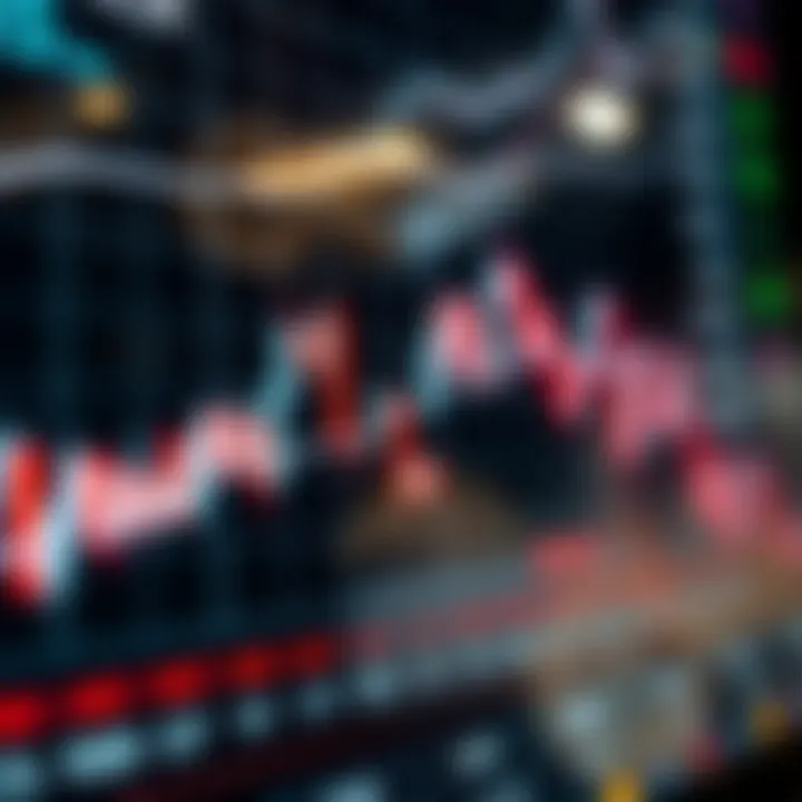 Currency Exchange Rate Trends in Forex Market Graph showing fluctuating currency exchange rates with candlestick patterns