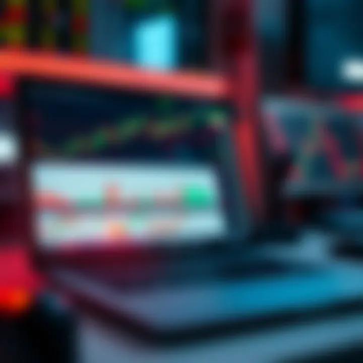 A laptop displaying forex charts and indicators used for market analysis in currency trading