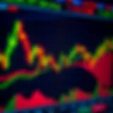 Illustration of a digital forex trading chart with candlestick patterns and currency pairs