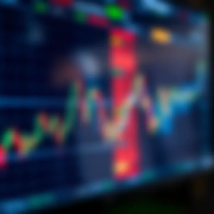 Digital chart showing currency pairs and market trends