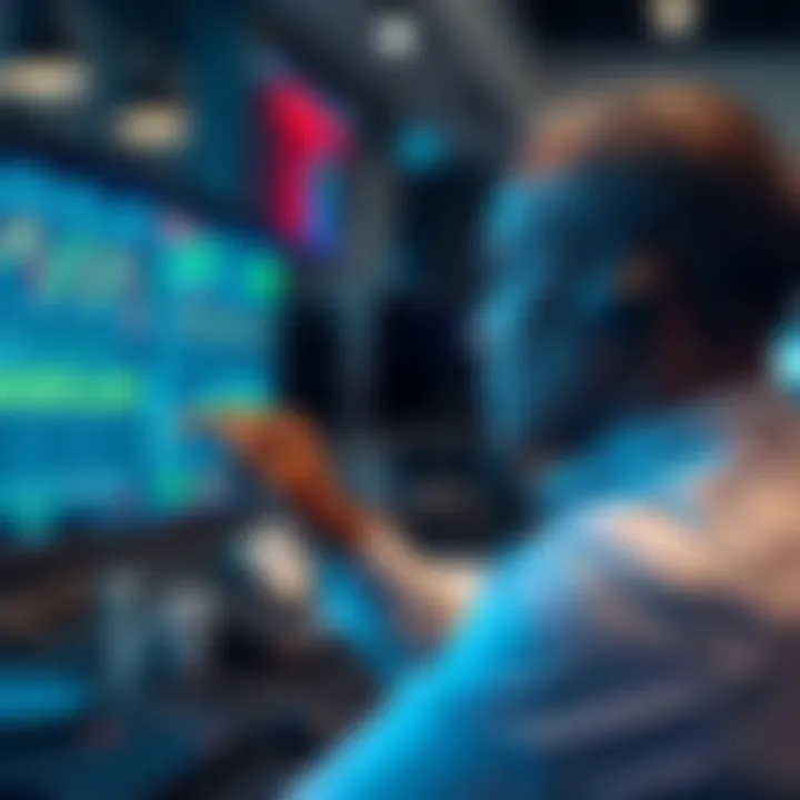 Monitoring and Communication for Risk Control in Businesses Professional reviewing data on digital screens to monitor changes and communicate risk management updates