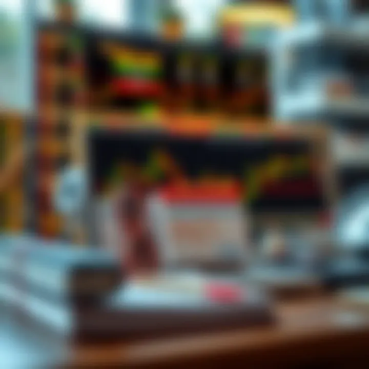 Illustration showing key elements of forex trading strategies and learning resources