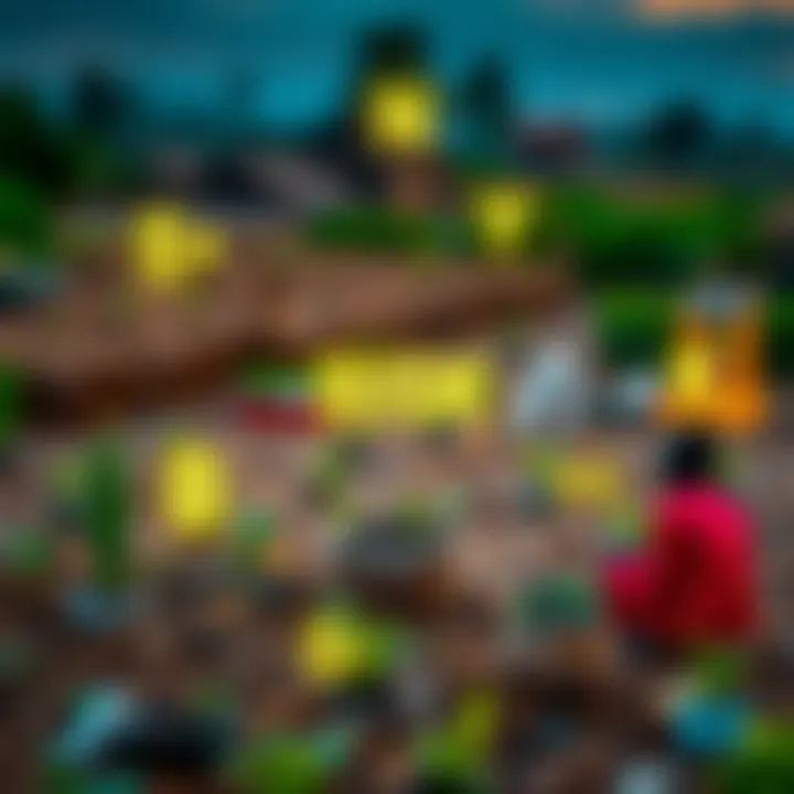 Risk Management Applications Across Key Kenyan Economic Sectors Visual representation of diverse sectors such as agriculture, finance, and small businesses interconnected by risk management strategies