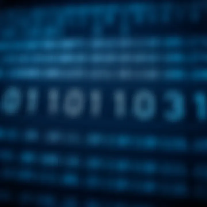 Diagram illustrating binary digits arranged to represent a digital value