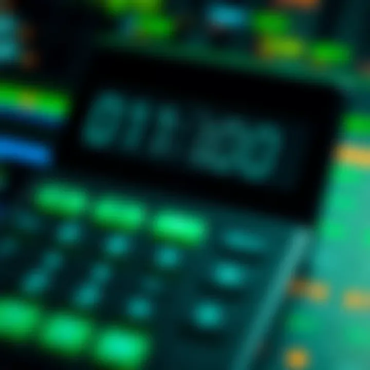 Visual representation of a digital binary calculator interface displaying binary input and output