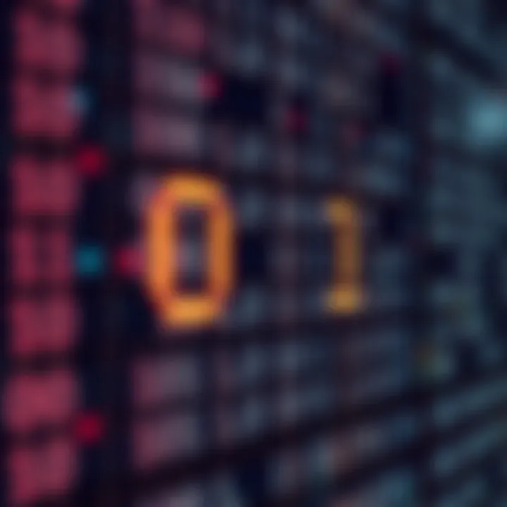 Diagram showing the binary digits 0 and 1 representing data in computing systems