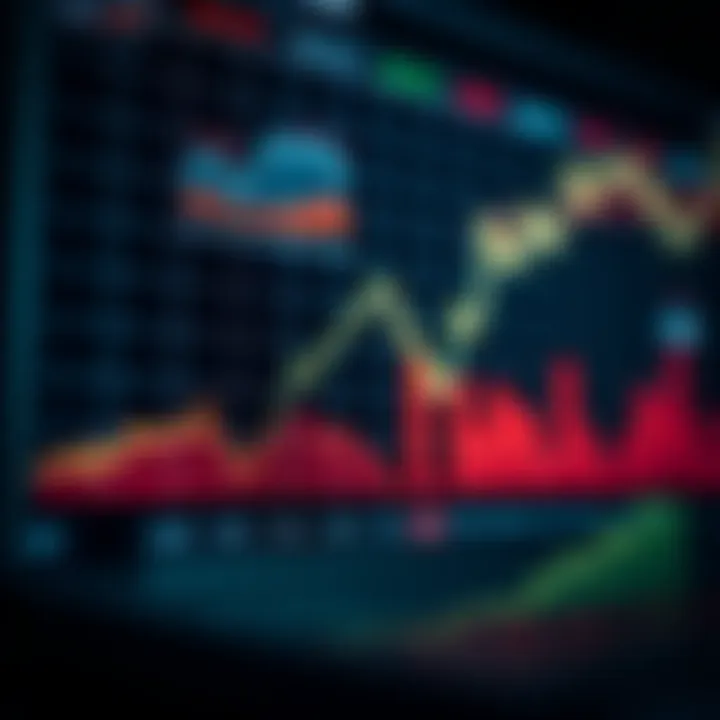 Graph displaying upward and downward trends symbolizing binary option trading decisions