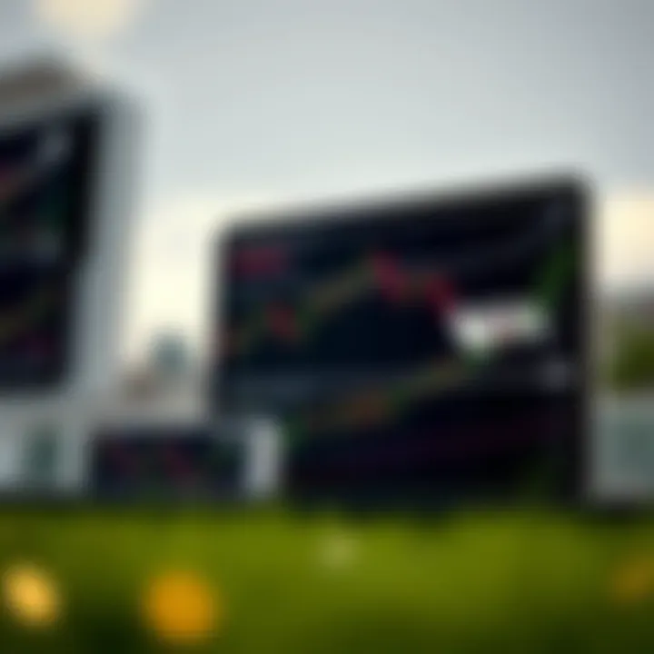 Conceptual illustration of binary options trading showing two distinct outcomes represented by arrows