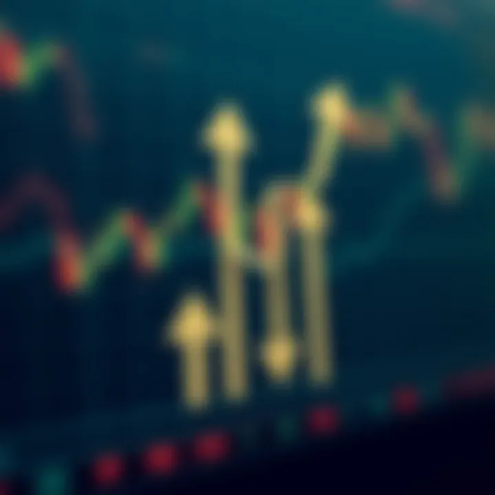 Graphic illustrating upward and downward arrows representing price movement predictions in financial trading