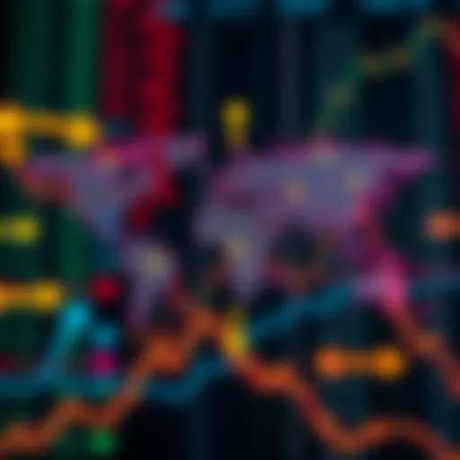 Global Currency Exchanges in Forex Trading Illustration showing global currency symbols interconnected by arrows indicating forex market exchanges