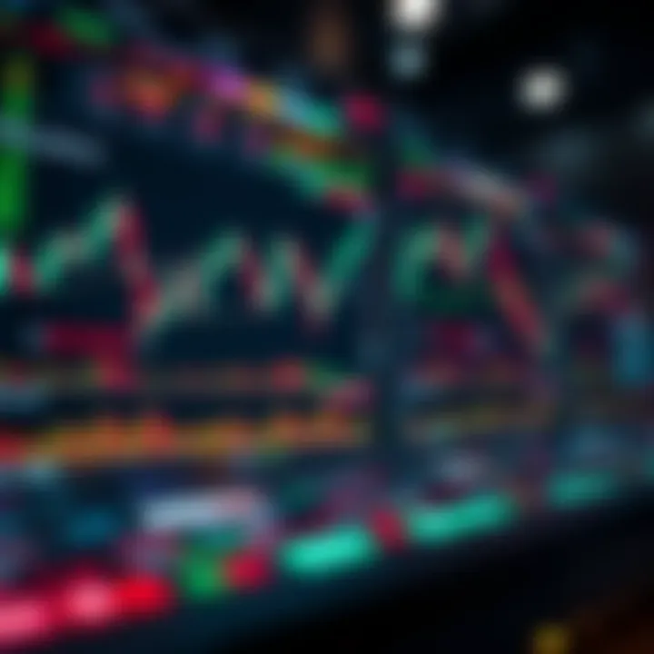 Digital interface illustrating automated forex trading algorithms and market data