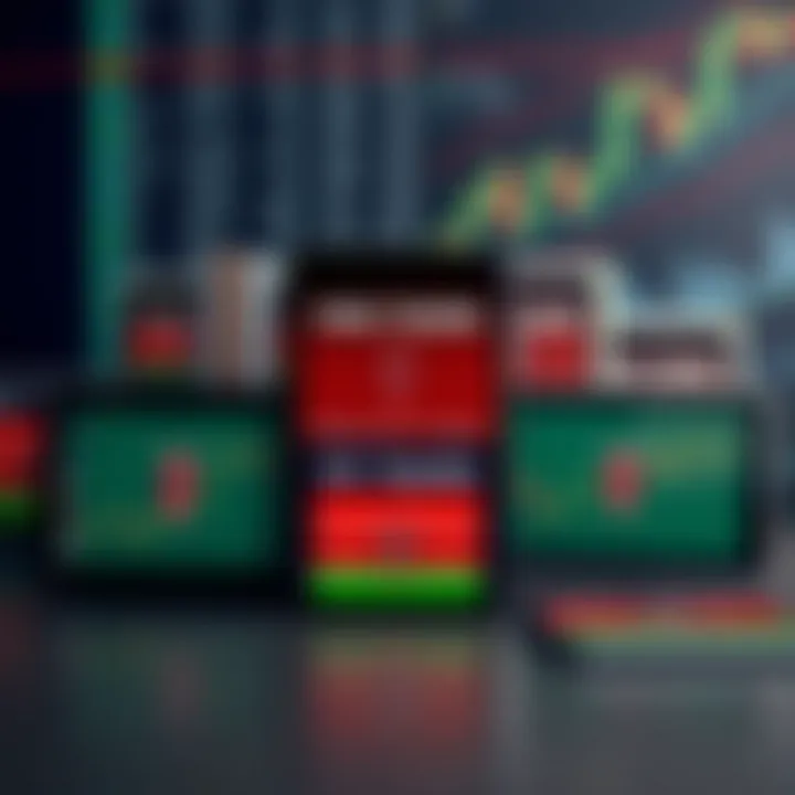 Collection of forex trading PDF guides displayed on digital devices with Kenyan flag motif