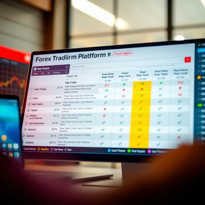 Graph displaying forex trading platform features and fee comparisons