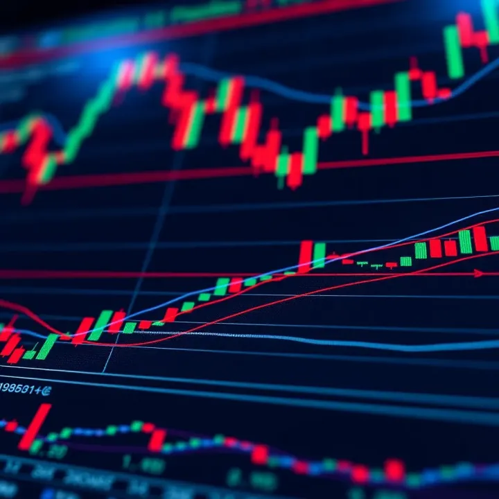 Illustration of common bullish and bearish candlestick patterns on a stock chart
