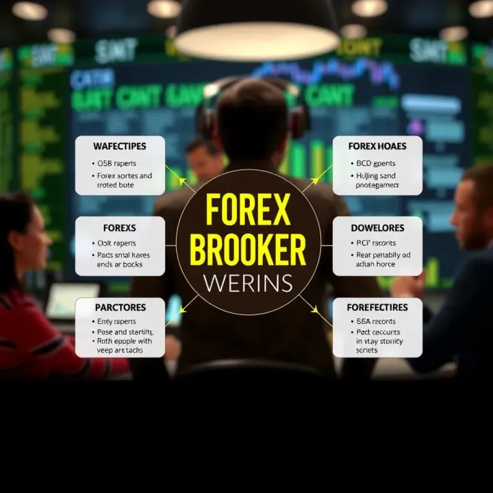 Graphical representation of different types of forex brokers and their key features
