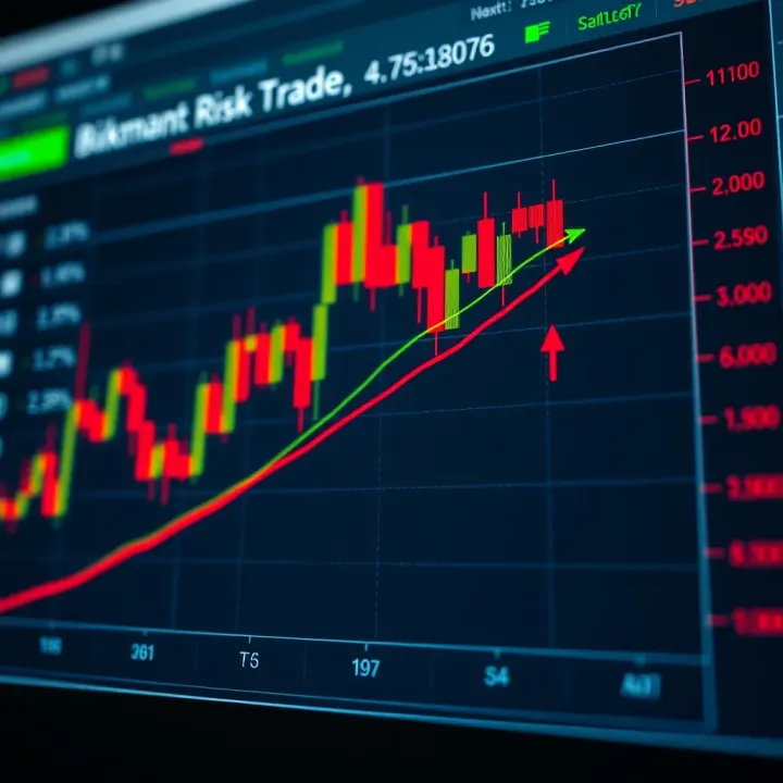 Graph illustrating risk management techniques with profit and loss zones in binary trading