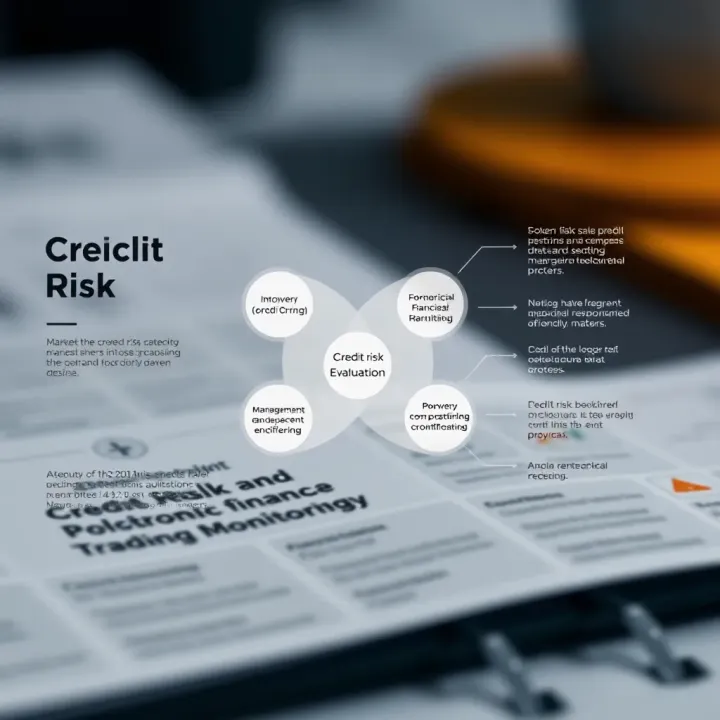 Diagram showing components of credit risk evaluation including borrower credibility and portfolio monitoring