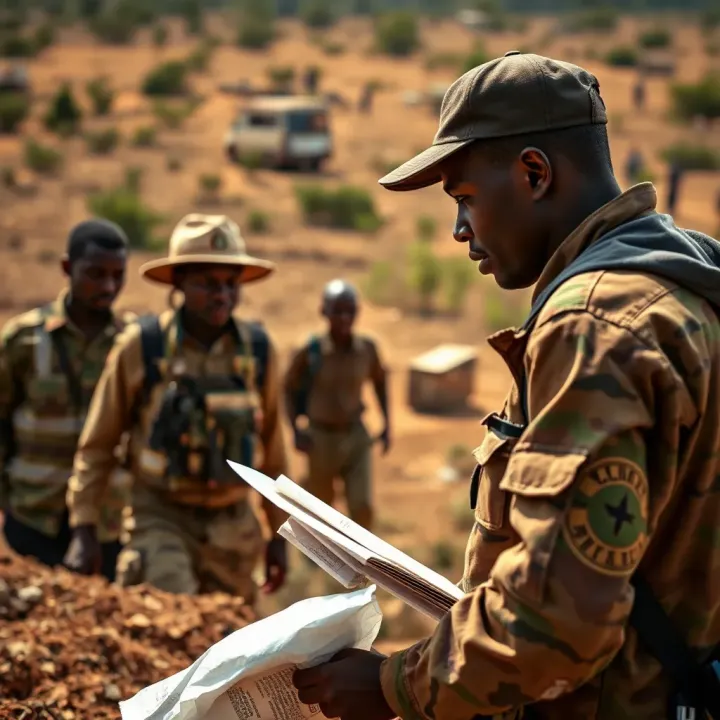 Emergency response team coordinating relief efforts after a drought in Kenya