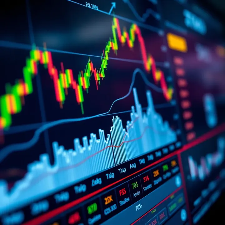 Graph displaying forex market trends alongside risk management indicators