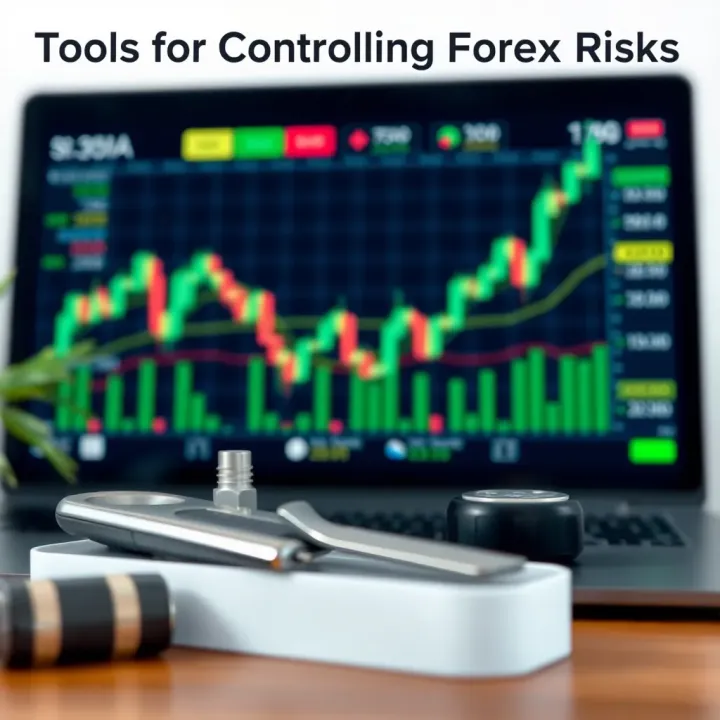 Tools for Controlling Forex Trading Risks Conceptual illustration of tools and techniques used to control forex trading risks