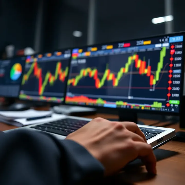Conceptual illustration of risk management and strategy planning in forex binary options trading