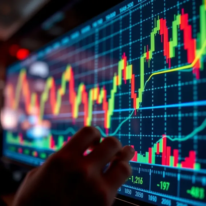 Forex Trading Chart with Currency Pairs and Price Movements Illustration of a forex trading chart showing currency pairs and price movements