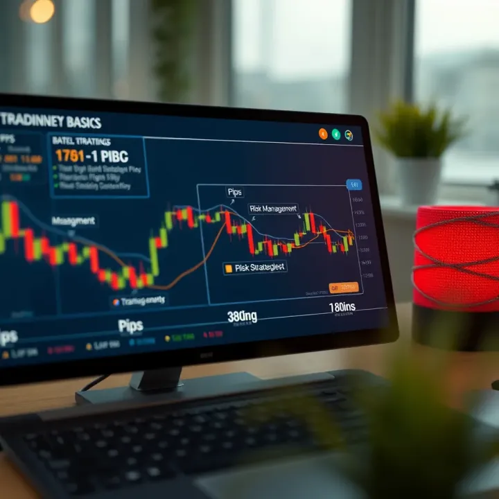 Key Forex Trading Concepts: Pips, Risk Management, and Strategies Diagram explaining key forex trading concepts including pips, risk management, and trading strategies