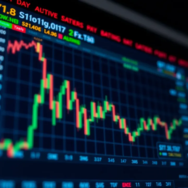 Forex Trading Chart with Key Market Indicators Chart displaying forex trading data with upward trends and key indicators