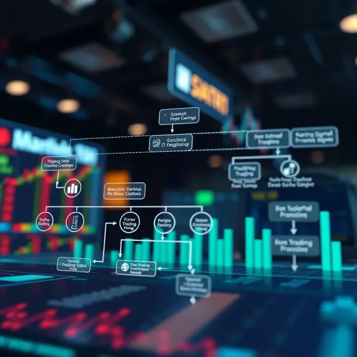 Flowchart illustrating sources of forex trading signals and their application in trading decisions