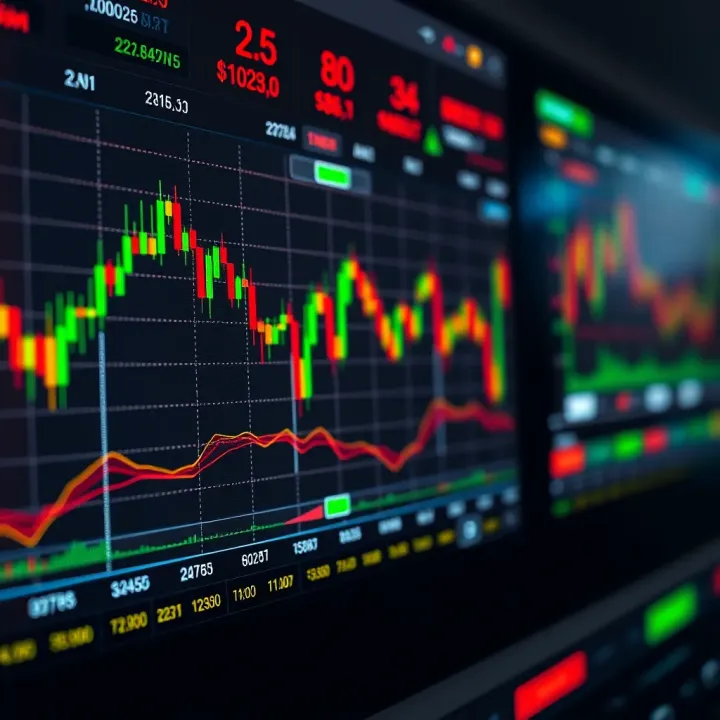 Digital chart showing currency exchange rates on a trading platform
