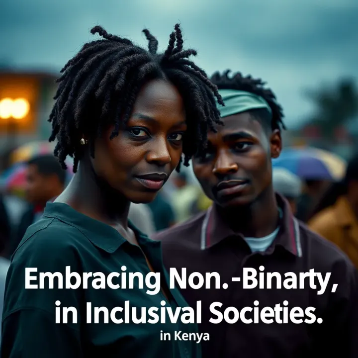 Embracing Non-Binary Identities in Inclusive Societies Conceptual graphic showing respectful recognition and inclusion of non-binary identities in societal contexts