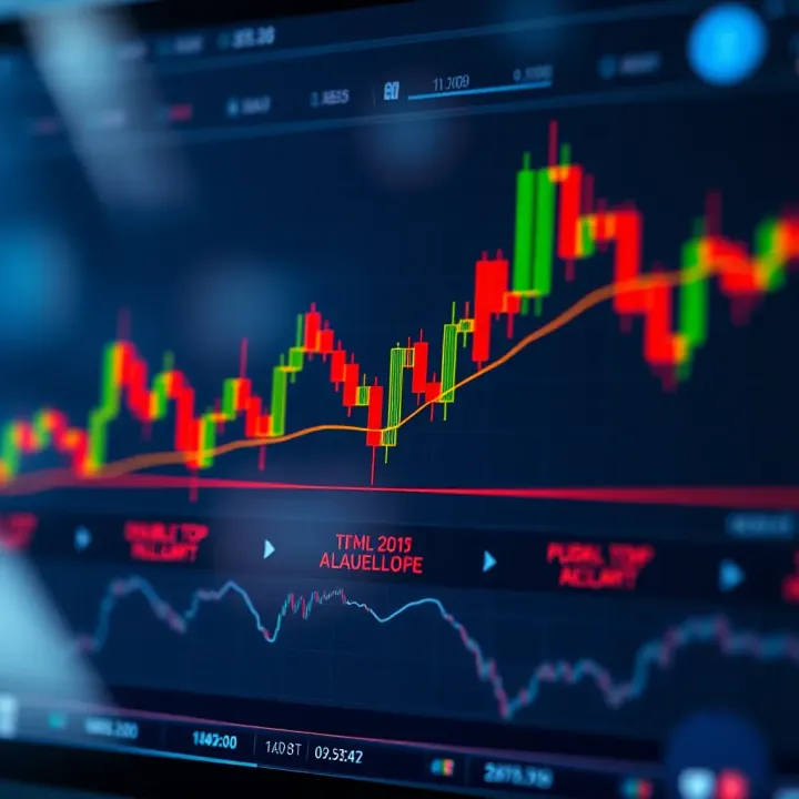 Illustration showing different types of trading chart patterns including head and shoulders, double top, and triangles