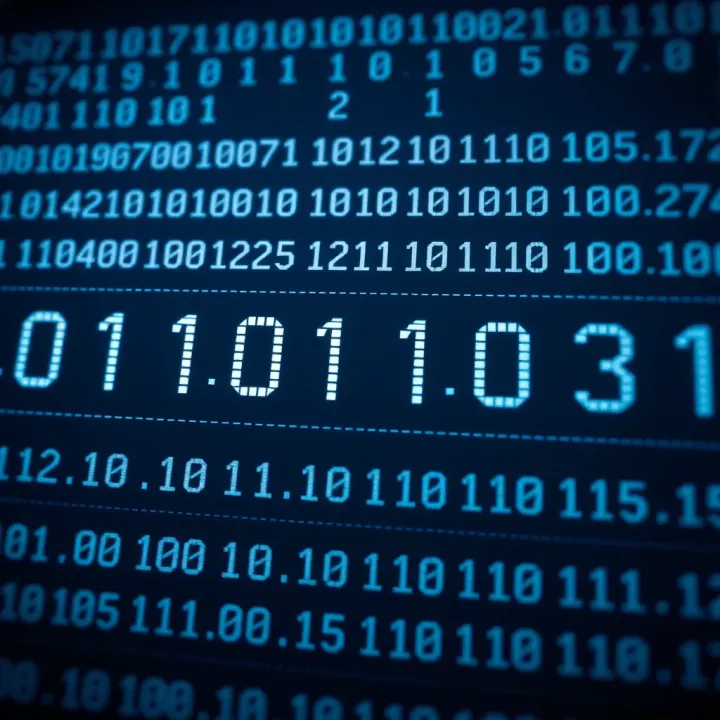 Diagram illustrating binary digits arranged to represent a digital value