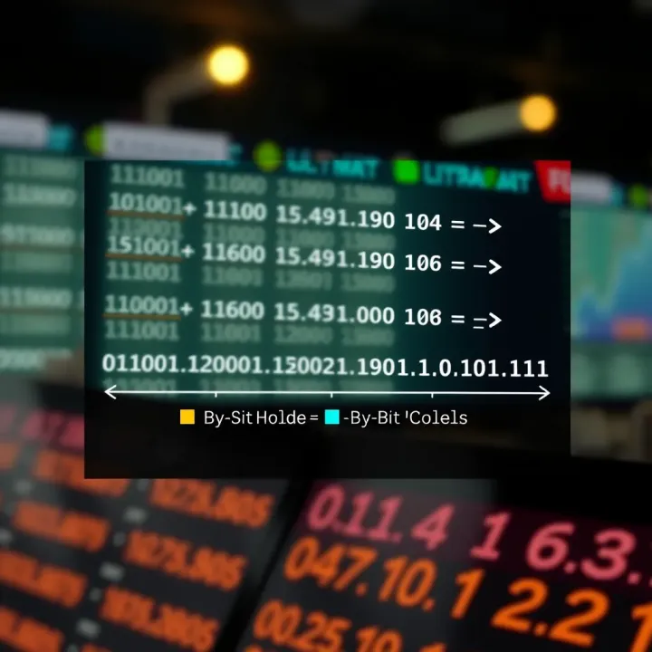 Diagram illustrating binary subtraction using direct method with bit-by-bit comparison