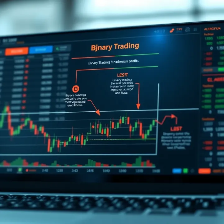 Diagram illustrating the basic concept of binary trading with options for profit or loss