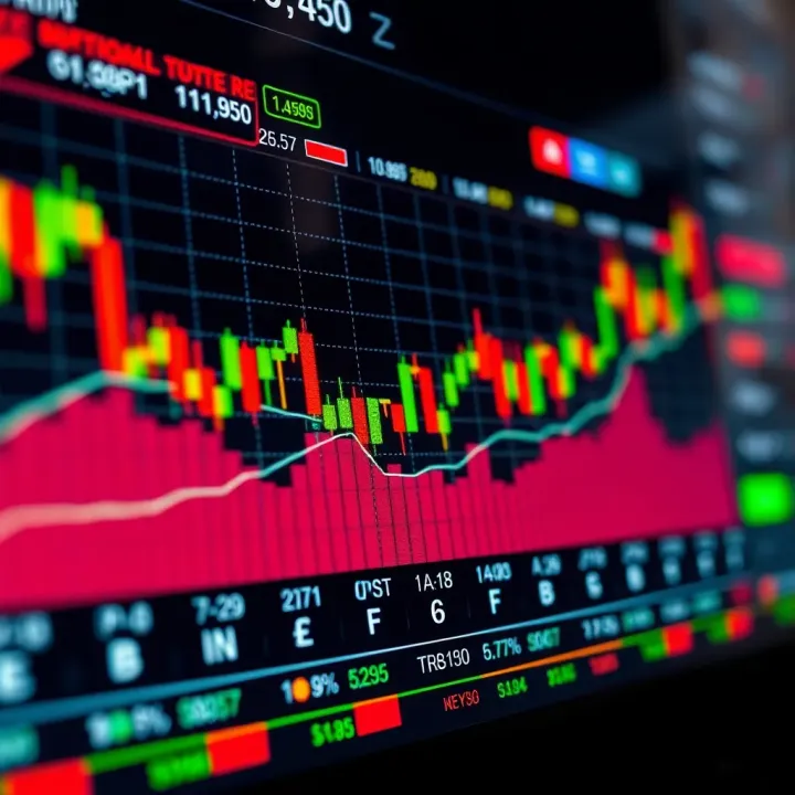 Chart displaying various binary options trading trends with Kenyan currency symbols