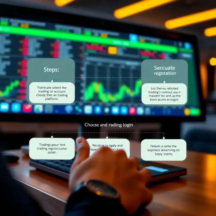 Diagram illustrating steps for selecting a reliable binary trading platform and account registration